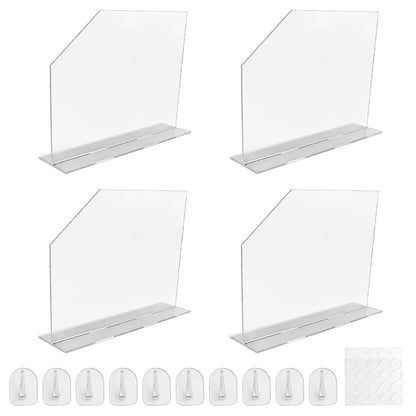 PEDOBALI 4 Pcs Acrylic Sink Splash Guard with Base 16.14 x 13.38 Inch Plate Countertop Partition Transparent Freestanding Panel Barrier for Hospitals Labs Home Kitchen Bathroom