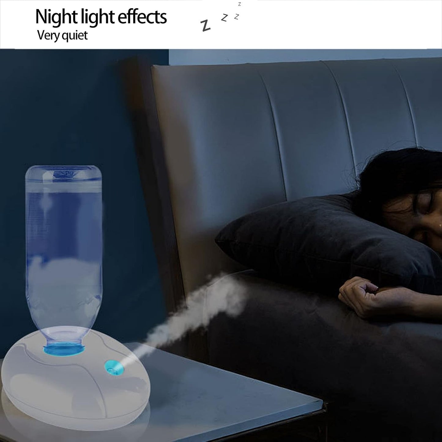Portable Water Humidifier, USB Charging Noiseless Bottle Humidifier for Bedroom and Office Use
