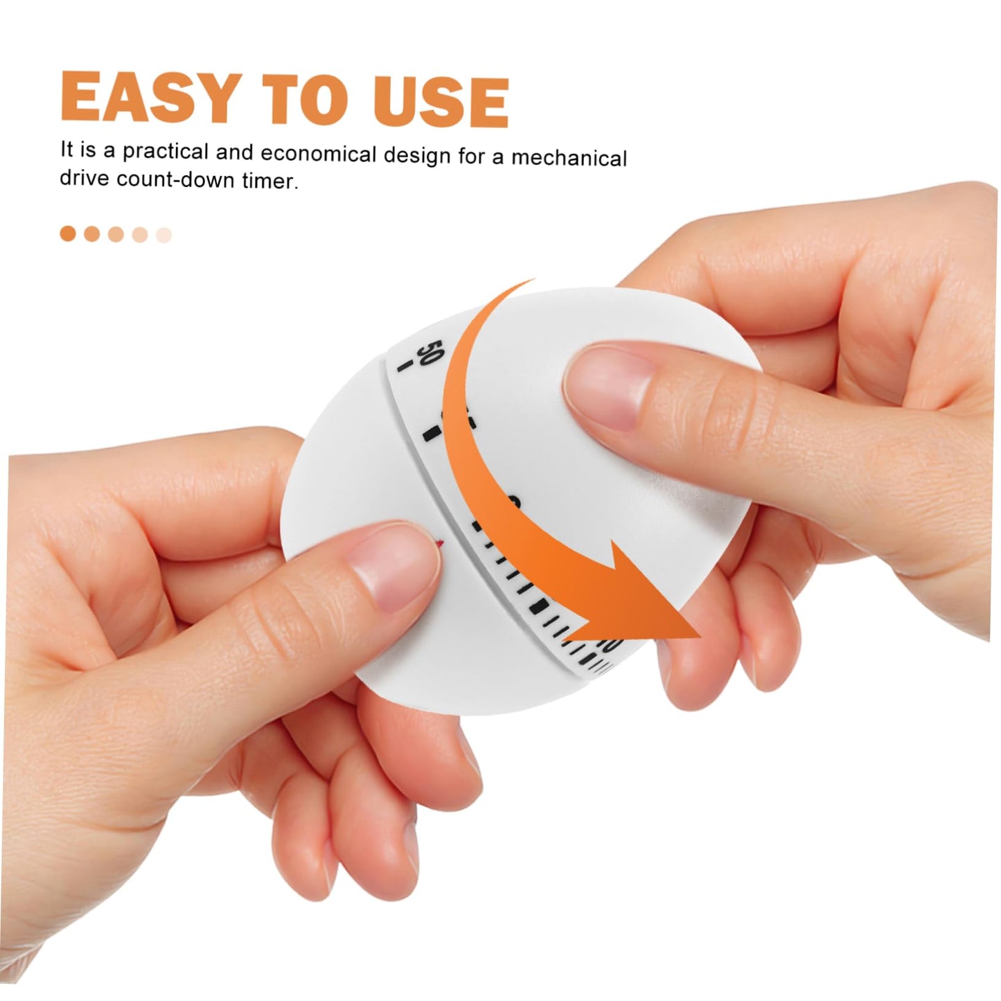 VOSAREA Egg Shape Mechanical Rotate Timer White Kitchen Countdown Timer Manual Cooking for Home and Classroom Activities for Baking Frying