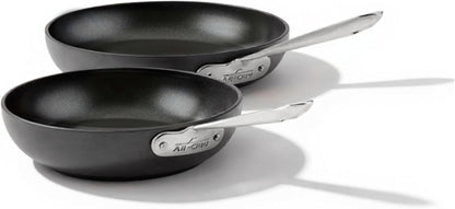 All-Clad HA1 Non-Stick Fry Pan Set - 2-Piece Induction Cookware (8 & 10 Inch) | Oven Safe to 500°F, Dishwasher Safe Black