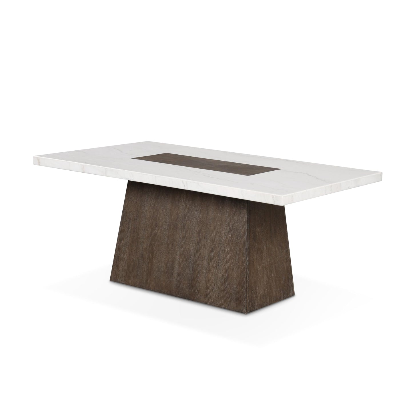 Furniture of America Rafferty Modern Solid Wood 70-inch Rectangle Dining Table with Genuine White Marble Tabletop and Tapered Pedestal Base, Seats up to 6, for Home Kitchen, Living Room, Dark Walnut