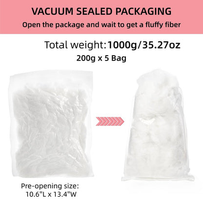 Cididu 1000g Fake Snow Clouds Decorations, 35.27 oz Fluffy Artificial Fiber Fill, White Soft Indoor Home Decor for Village Display, DIY Winter Crafts, Christmas Tree Safe and Reusable