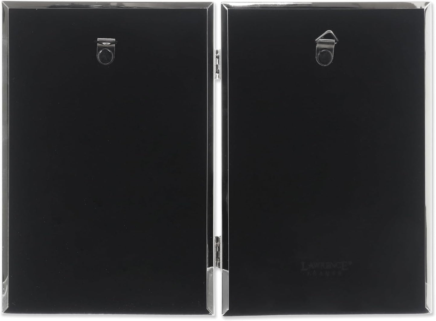 Lawrence Frames 4 by 6-Inch Hinged Double Metal Picture Frame, Silver-Plate with Delicate Beading (Vertical)