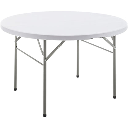 BTEXPERT Set of 5, White 4 Ft 48inch Round Plastic Folding Table Commercial Portable for Banquet Dining Wedding Party Events Home Kitchen Patio Backyard Indoor Outdoor