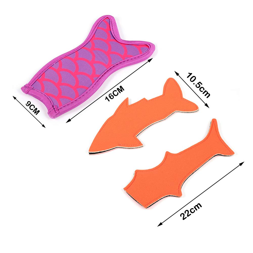 10 Pieces Ice Pop Holders Popsicle Holder Bags Mermaid and Shark Ice Pop Sleeves Freezer Pop Holders Bags