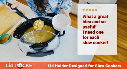 Lid Pocket Slow Cooker Lid Holder | Fits Most Slow Cookers | Keeps Countertops Clean | Crock Pot Kitchen Pot Organizer | Works With Most Crocks