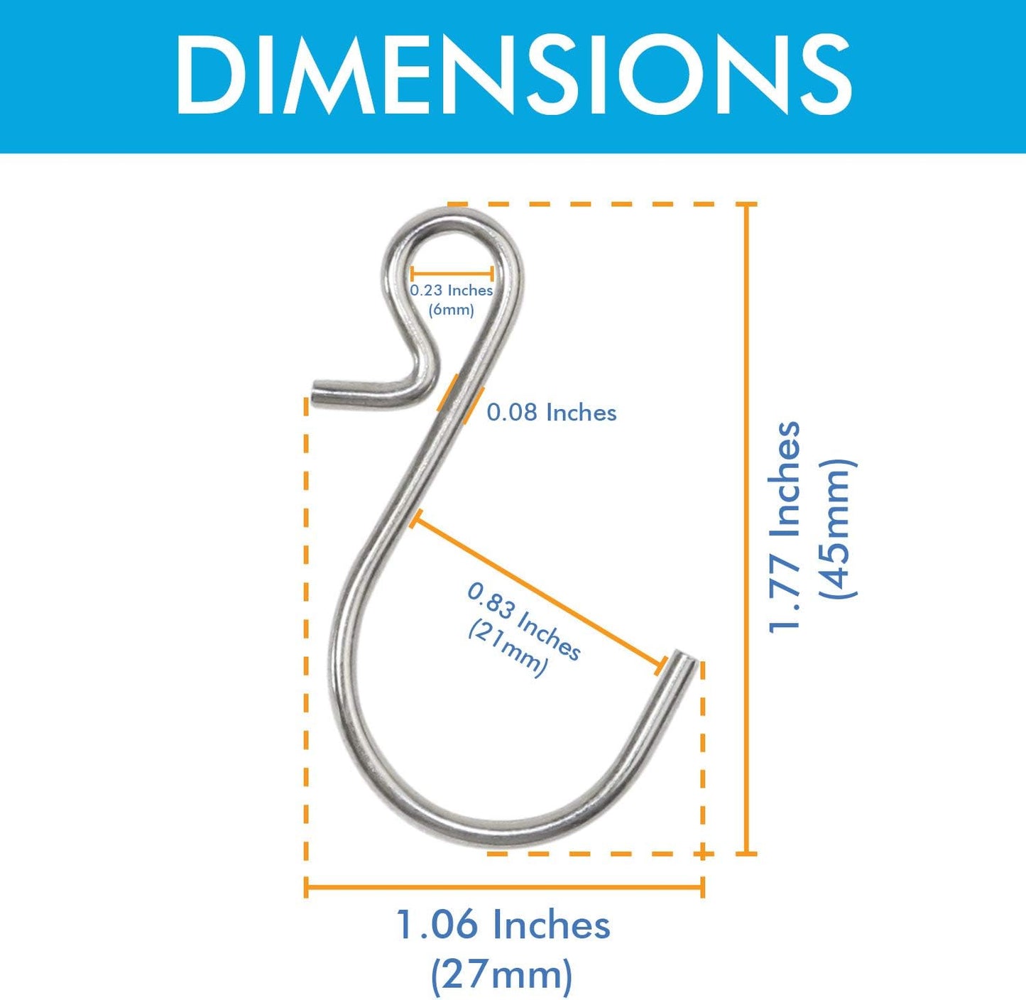 Millennial Essentials 35pcs Small S Hooks, Metal S Shaped Wire Hook Hangers for DIY Crafts, Jewelry, Key Chains