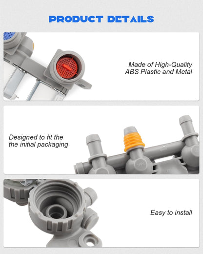 Washer Inlet Valve Assembly for LG Models WT7100CW WT7300CV WT7300CW WT7800CV WT7305CV (Replaces AJU75152602)