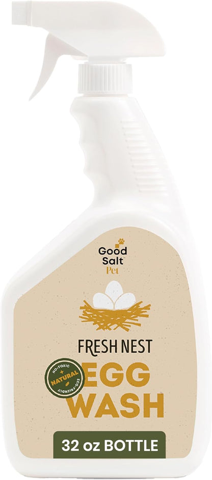 32 Clean Republic Good Salt Pet Fresh Nest Egg Wash Spray, Natural Cleaner for Freshly Laid Eggs, Made in the USA