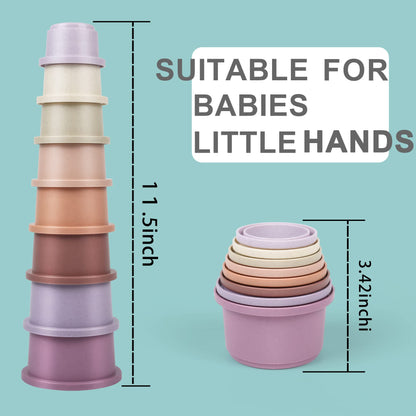 Baby Stacking Toy Cups,Toddler Stackble Bath Toy for 1-3,Nesting Cups Pool Toys for 6-12 Months Infant,Kids Early Educational Montessori Gift for 2-4 Years Old Boys Girls