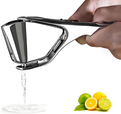 Heavy Duty Lemon Squeezer Stainless Steel - Max Extraction Manual Juicer - Easy Squeeze Fold-Flat Lime Citrus Handheld Juice Extractor