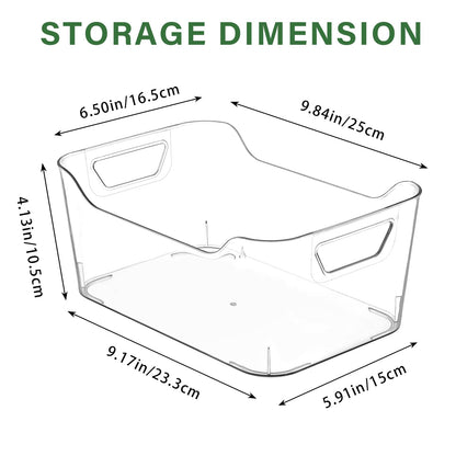 AntStep 12 Pack Clear Plastic Storage Bins, Pantry Organizers and Storage, Clear Pantry Organizer Bins, Plastic Containers with Handle for Kitchen,Freezer,Cabinet,Closet,Bathroom Under Sink Storage