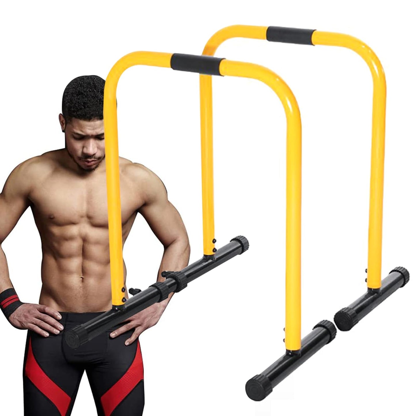 GGZONE Dip Stands Bar Adjustable Parallel Bars, Capacity Perfect for Home and Garage Gym Exercise Equipment Gymnastics