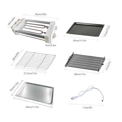 Hot Dog Roller, 3 in 1 Hot Dog Machine 6 Rollers, 3-Speed Control Hotdog Roller Grill 5ft Cord, Non-Stick Removable Grilling & BBQ Plates, for Family Gatherings & Outdoor BBQ