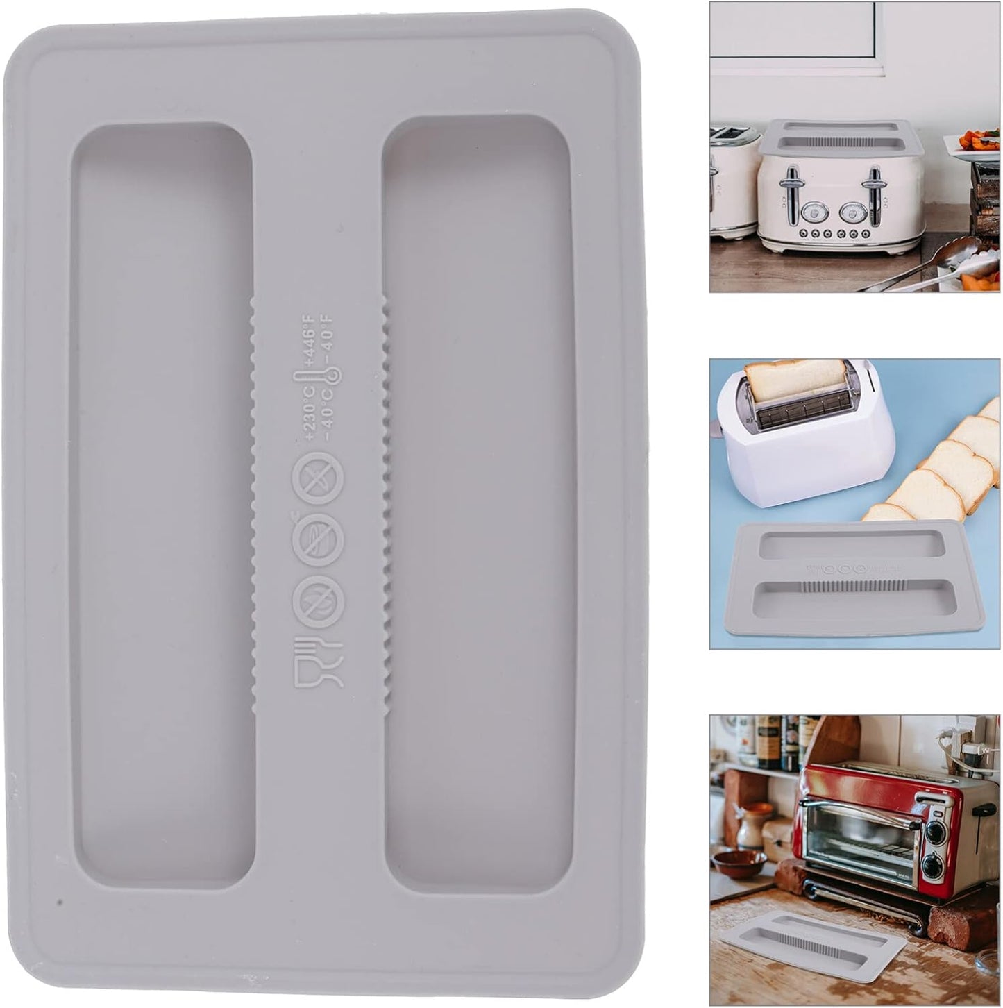 HEMOTON 2 Slice Toaster Lid, Silicone Toaster Cover, Bread Maker Cover Accessories
