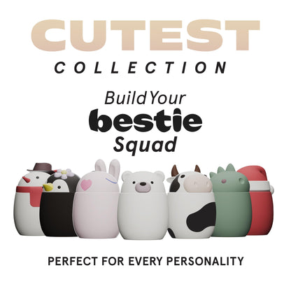 asobu Bestie Foodie Kids Insulated Food Jar – Cute Character Lunch Container for Children, BPA-Free Stainless Steel, Leakproof & Vacuum Sealed, Keeps Food Hot or Cold, Easy to Clean, 16oz