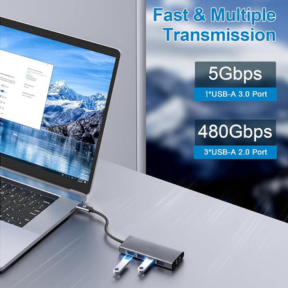 USB C HUB, USB C Adapter 11 in 1 Dongle with 4K HDMI, VGA, Type C PD, USB3.0, RJ45 Ethernet, SD/TF Card Reader, 3.5mm AUX, Docking Station Compatible with MacBook Pro/Air, Other Type C Laptops