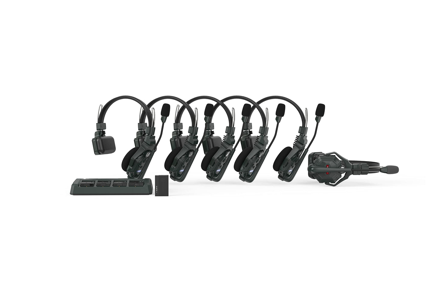 Hollyland Solidcom C1 9-Person Wireless Headset Intercom System with Base Station & 9 headsets, 1.9GHz Full-Duplex Team Communication with AB Grouping Cloud Meeting Announcement Expandable Connection