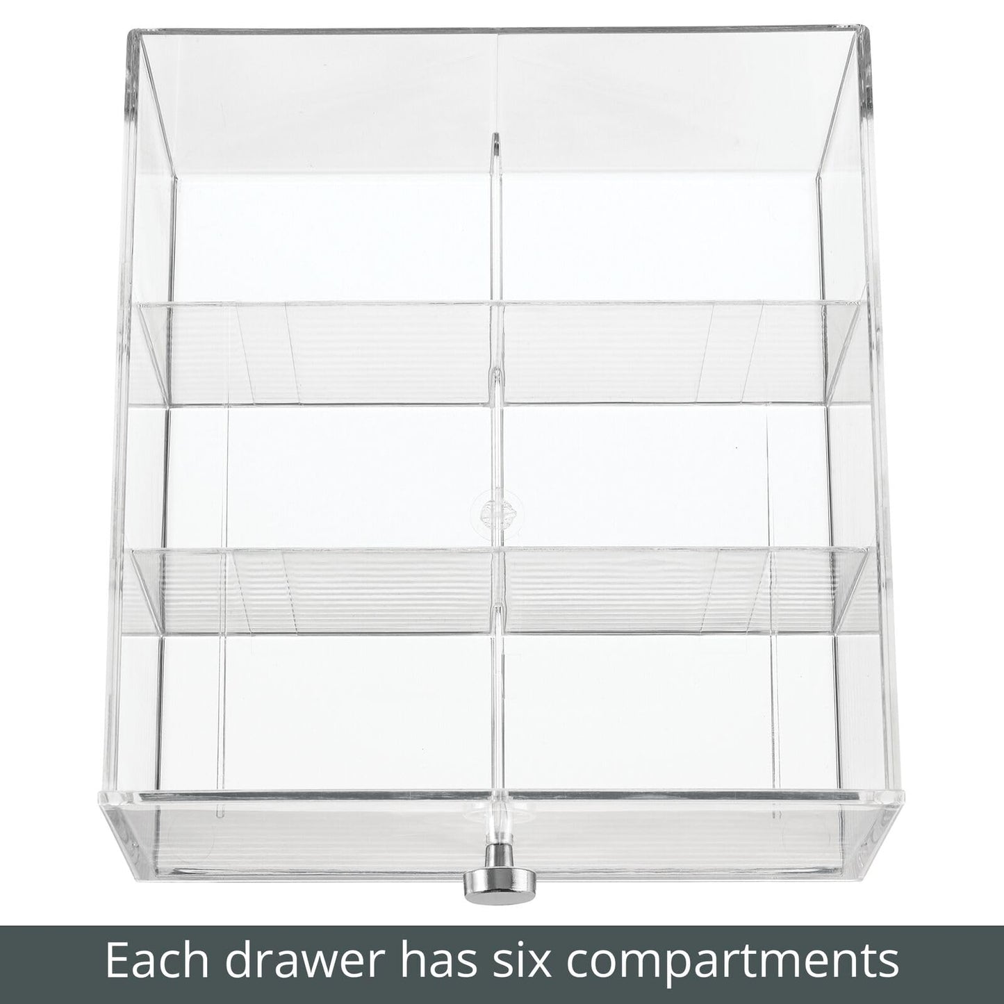 mDesign Plastic Wide Kitchen Pantry, Cabinet, Countertop Organizer Storage Station with 3 Drawers for Coffee, Tea, Sugar Packets, Sweeteners, Creamers, Drink Pods, Packets; 18 Sections - Clear