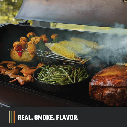 Oklahoma Joe's Highland Offset Reverse Flow Offset Charcoal Smoker and Grill With 1093 sq. in. Cooking Area in Black