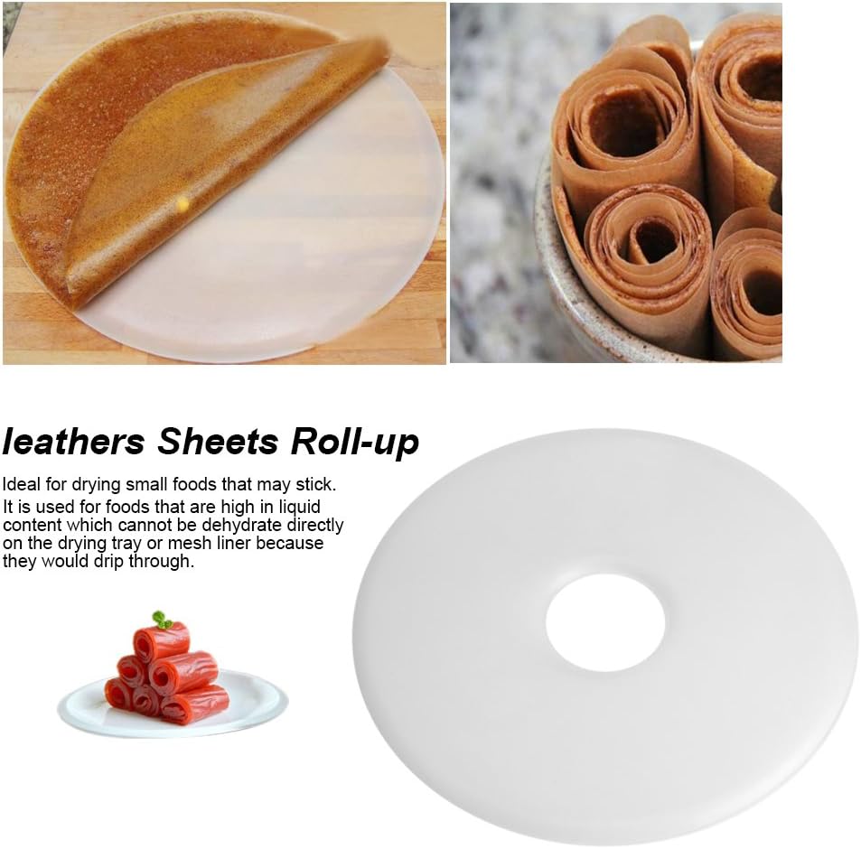 Fdit Premium Food Dehydrator, 13.5cm Diameter Non-Stick Round Silicone Sheets for Fruit Dryer and Leathers