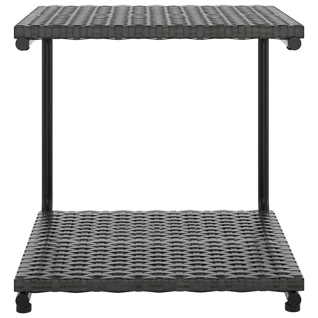 JHQHSM Black Rattan 2-Person Garden Sun Bed with Cream White Cushions, Outdoor Sun Lounger for Patio