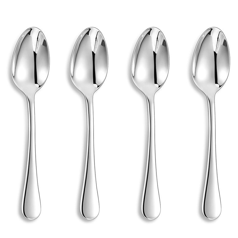KEAWELL Premium Verona 4-Piece 6.5 inch Spoon Set – 18/10 Stainless Steel, Heavy-Duty Mirror-Finished Silverware for Daily Meals, Hosting and Special Occasions (4, Teaspoons)