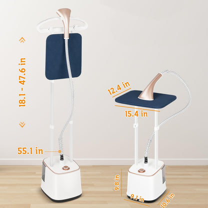MOMOKOVA Steamer for Clothes, 2000W Standing Garment Steamer with 10 Steam Levels, 2.7L Water Tank for 90 Mins Continuous Steaming,2-in-1 Flat & Hanging Ironing (Pearl Gold)