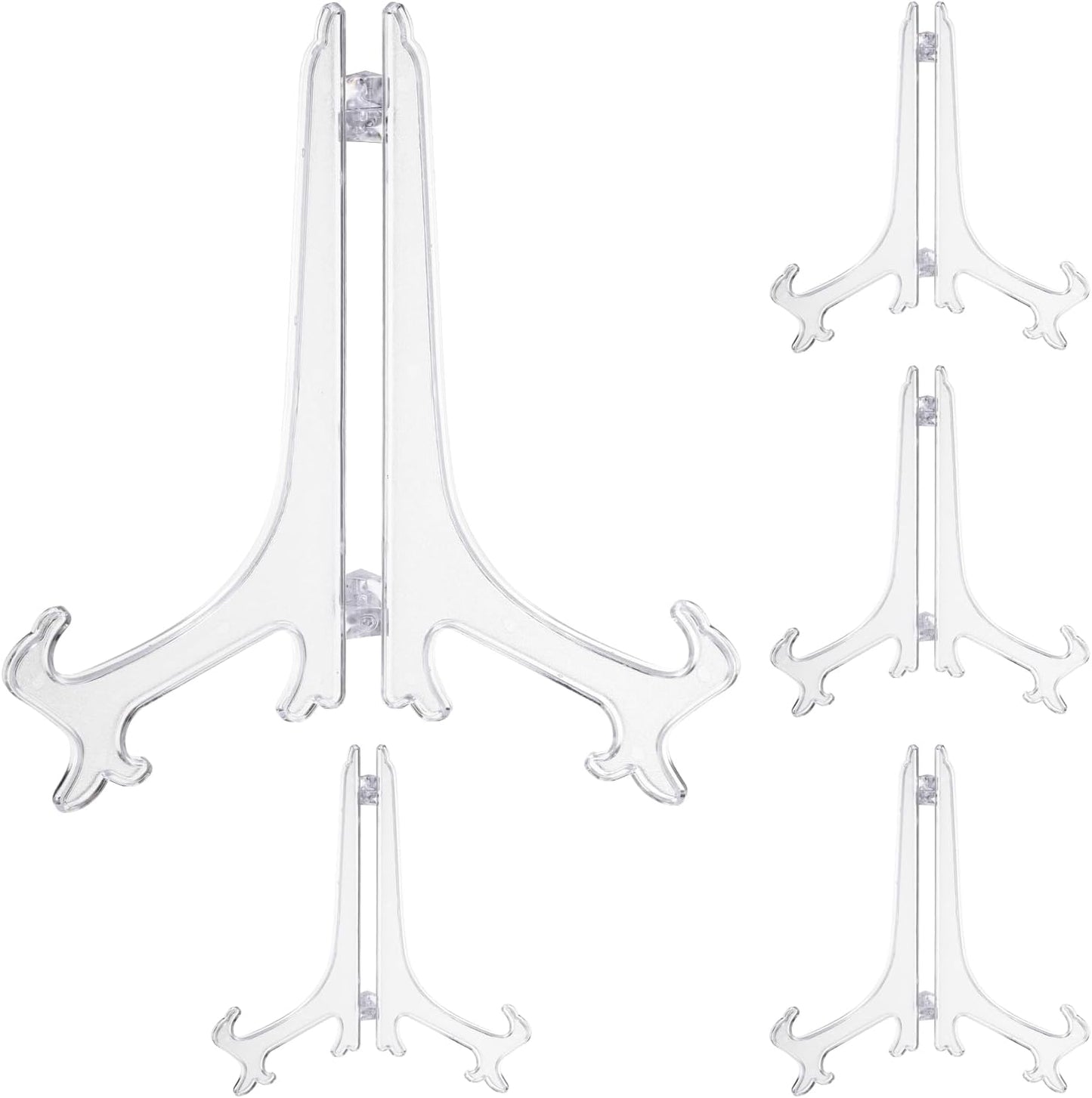 uxcell 9" Acrylic Plate Stands for Display Easels, Transparent 5Pcs Acrylic Plate Holder for Card Photo Frame