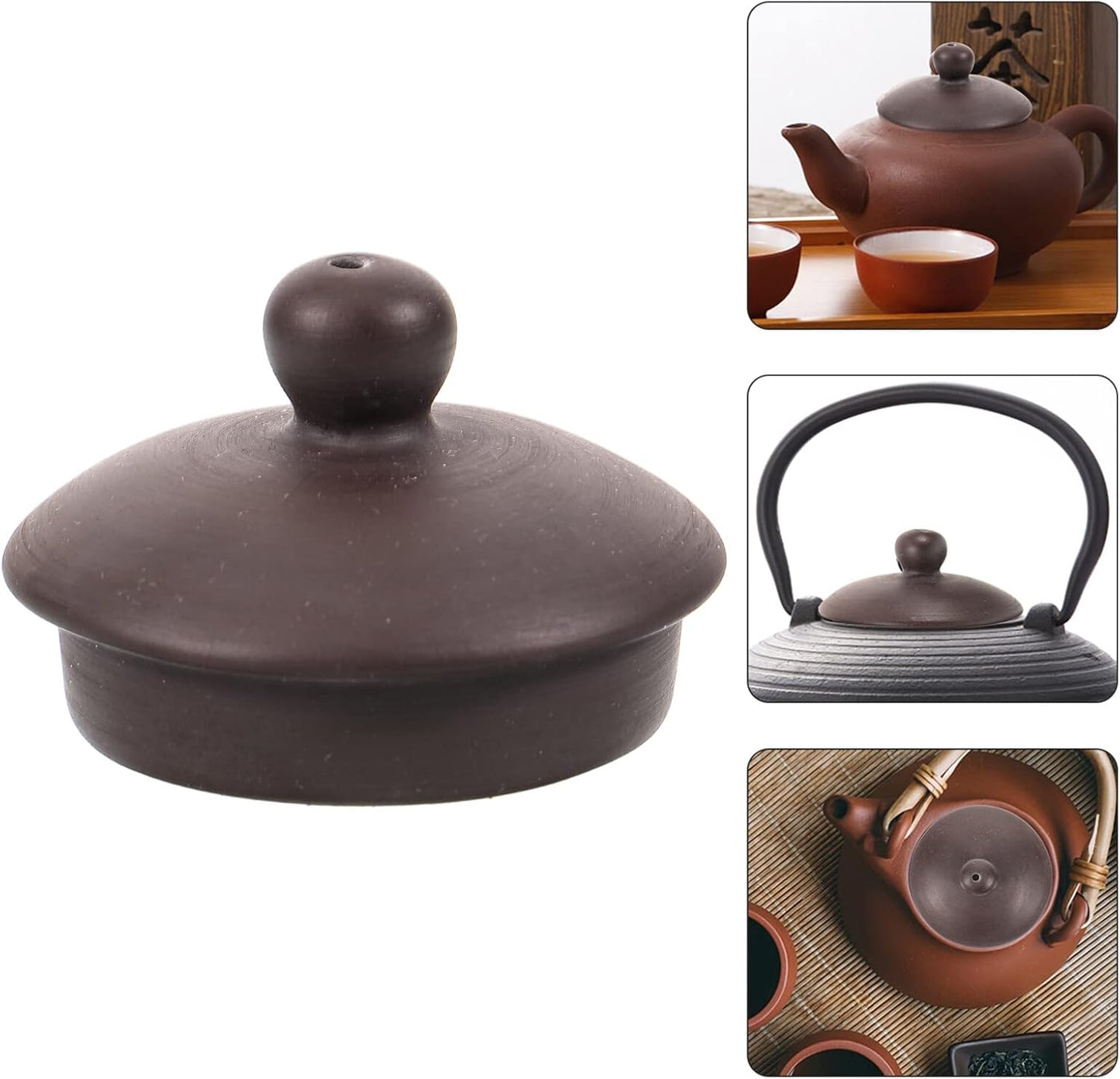 Yardwe Tea Kettle Lid, Replacement Lid for Purple Clay Tea Pot, Kungfu Teapot Top Lid for Blooming and Loose Leaf Tea