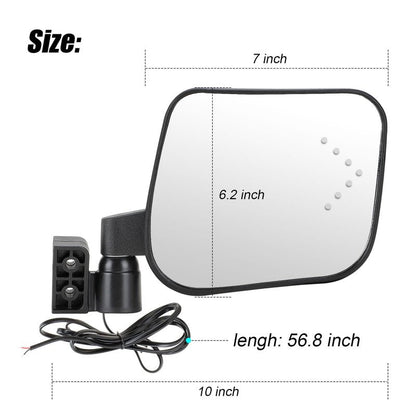 Roykaw Golf Cart No Drilling Folding Side Rear view Mirror Compatible with LED Turn Signal Light,Universal for EZGO Club Car Yamaha Golf Cart, 3 Pieces No Drill Bracket