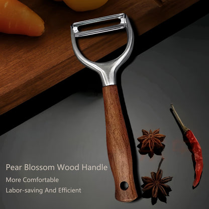 Laoxiongtou Professional Vegetable Peeler,Peelers For Kitchen Ultra Sharp 304 Stainless Steel Durable Blade,Quick Peeling Apple Carrot Potato Peelers,Ergonomic Natural Non-Slip Wooden Handle