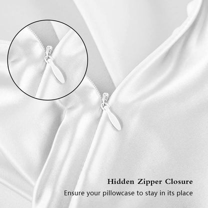Mulberry Silk Body Pillow Case by Skiennix - Smooth, Cooling, Anti-Acne Zipper Cover | 20x54 Inches, White