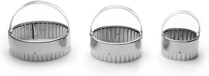 Fox Run Crinkled Cookie Cutter Set, Stainless Steel, 3-Piece
