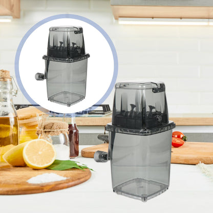 HOOTNEE Portable Hand Crank Ice Crusher Manual Ice Cube Chopper for Home Kitchen Bar Tool 9.44X6.10X4.52In Transparent Cover Design for Shaved Slush Drinks