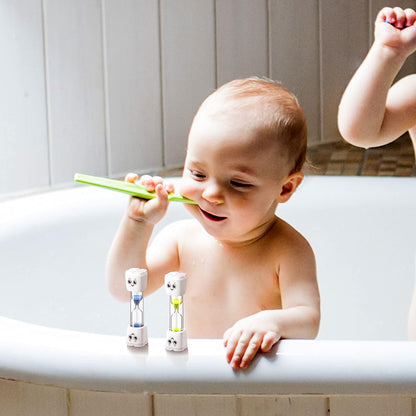 Weewooday 4 Pieces Toothbrush Timer for Kids - 2 Minute Sand Timer for Proper Tooth Brushing (Blue, Red, Purple, Yellow)