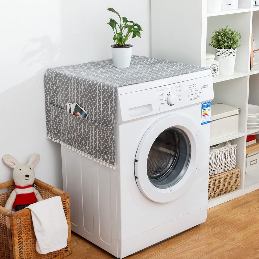 SEWACC Anti-Slip Refrigerator Cover - Fridge, Dryer, Washer Top Protector Mat, Washing Machine Sofa Cover