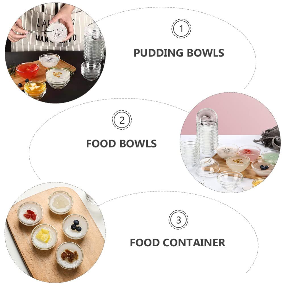 Small Prep Mixing Bowls: 2.3x1.1Inch Mini Prep Bowls Stackable Glass Serving Bowls for Kitchen Prep - Dessert - Dips - Salad - Candy Dishes