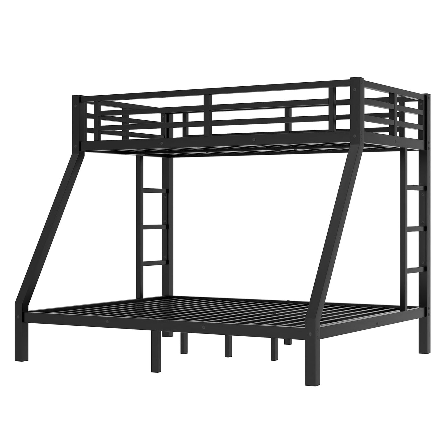 Bellemave Twin XL Over Queen Bunk Beds, Heavy Duty Metal Bunk Bed Frame for Kids, Adults, Black