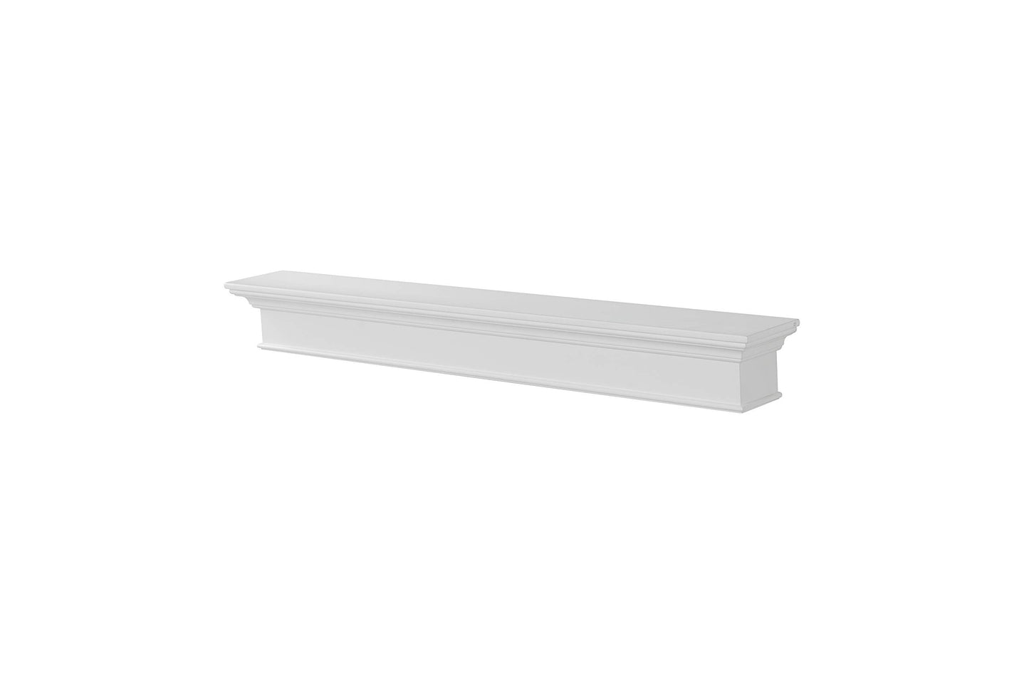 Pearl Mantels ARYB72610 Premium Grade A MDF White mantel shelf, Crisp White paint, 72"L x 9"D x 8"H, The perfect compliment to your hearth and home