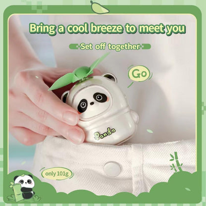 Rechargeable Mini Panda Fan, Cute Animal Tabletop Decoration, Small Desk Fan for Bedside Bookshelf Car Mounted