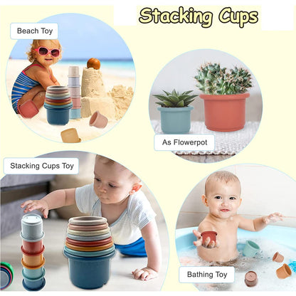 Cosaway Baby Stacking Nesting Cups Toys for Baby 6 to 12 Months, Montessori Toys for Toddler Gifts 1 2 3 Year Old