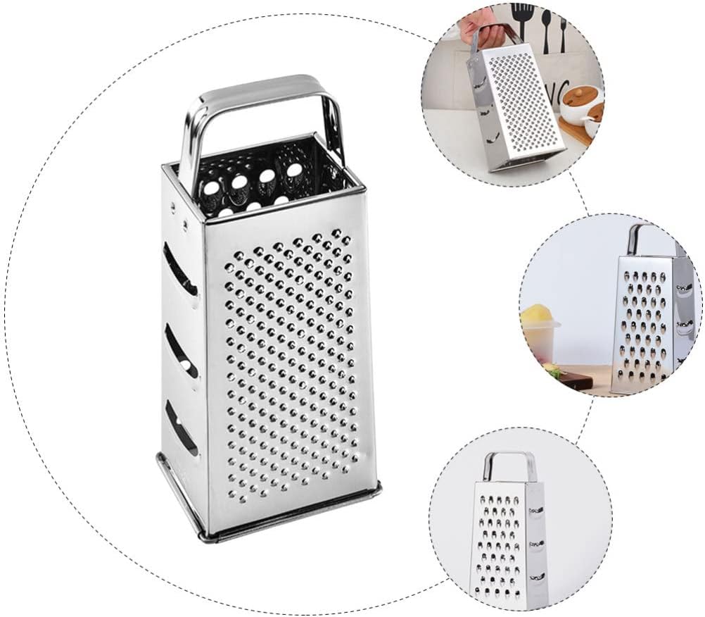 SHERCHPRY Cheese Slicer, Box Grater, Stainless Steel Vegetable Shredder Mandoline Slicer for Kitchen, 6inch Potato