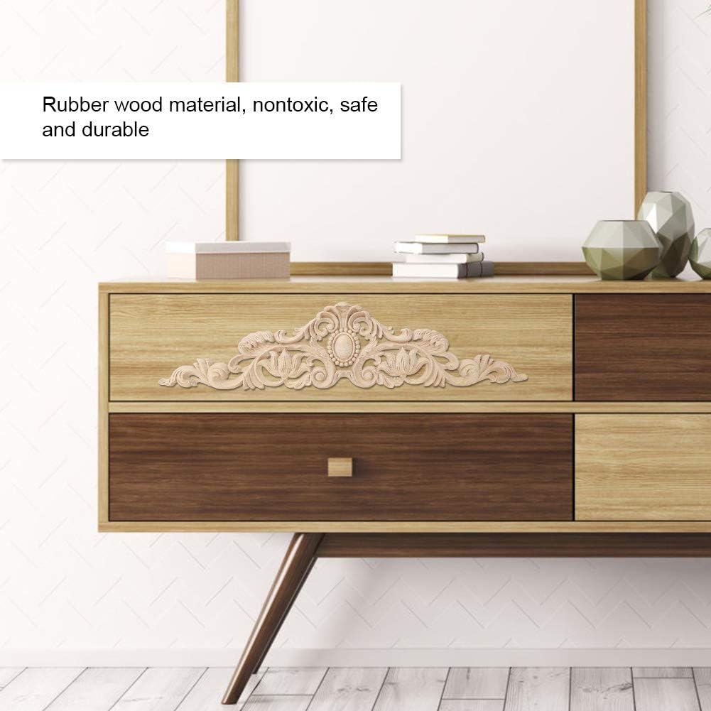 TOPINCN 50x12cm Wood Carving Applique, European DIY Decoration for Home Furniture