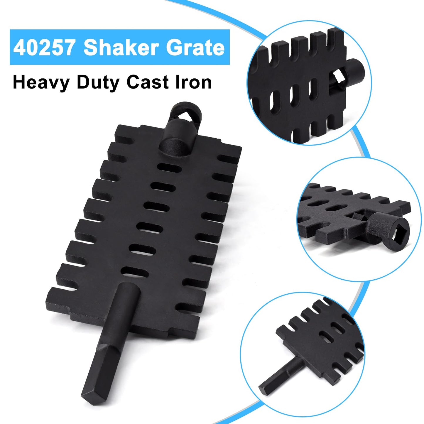 Adviace 40257 Shaker Grate Replacement for US Stove Hot Blast 1500, 1557M, Ashley 22AF and Vogelzang Norseman 1500, 2500 Wood Coal Furnaces. (2 Pack)