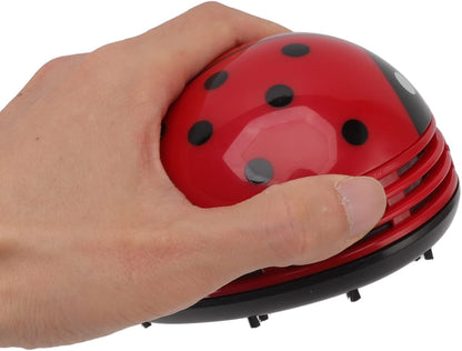 Fdit Mini Desktop Vacuum Cleaner, Portable Handheld Ladybug Sweeper for Cartoon Red Ladybird Crumb