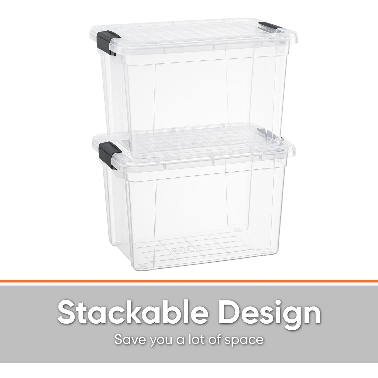 Superio Mini Deep Storage Organizer Bin with Lid X-Deep Small Clear Storage Box with Latch for Home, Kitchen, Garage- Store Toys, Food, Supplies, and Hair Accessories (2.4 Quart)