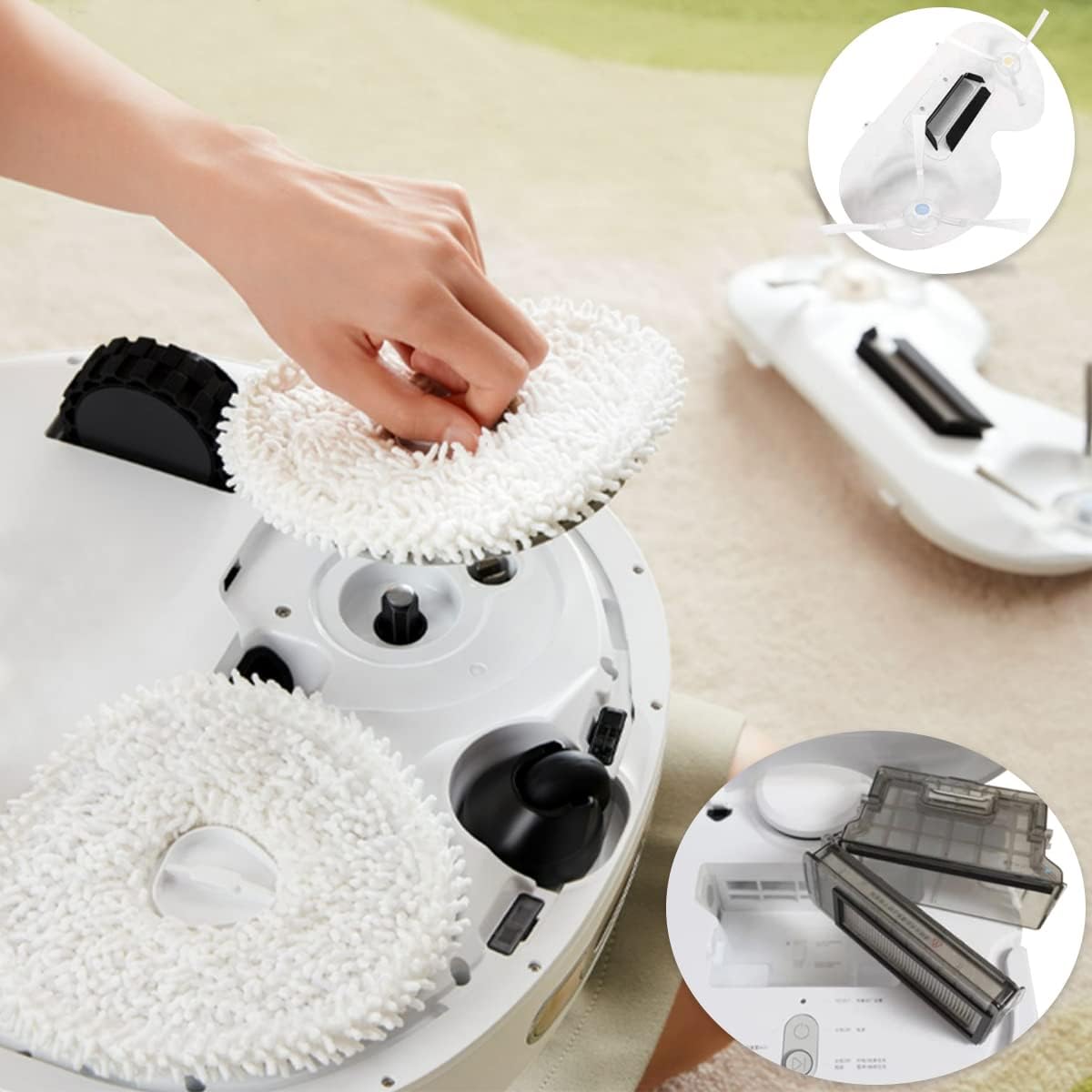 Reusable Mop Cloth for Robot Sweeping - Narwal T10 Accessories Parts Microfiber X4 Mop (4)