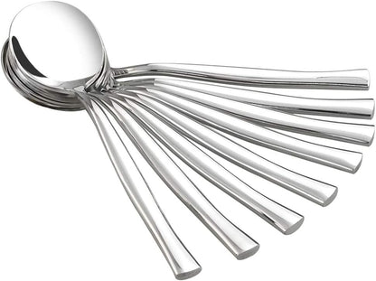 Idotry Set of 12 Round Soup Spoons, Stainless Steel Bouillon Spoons