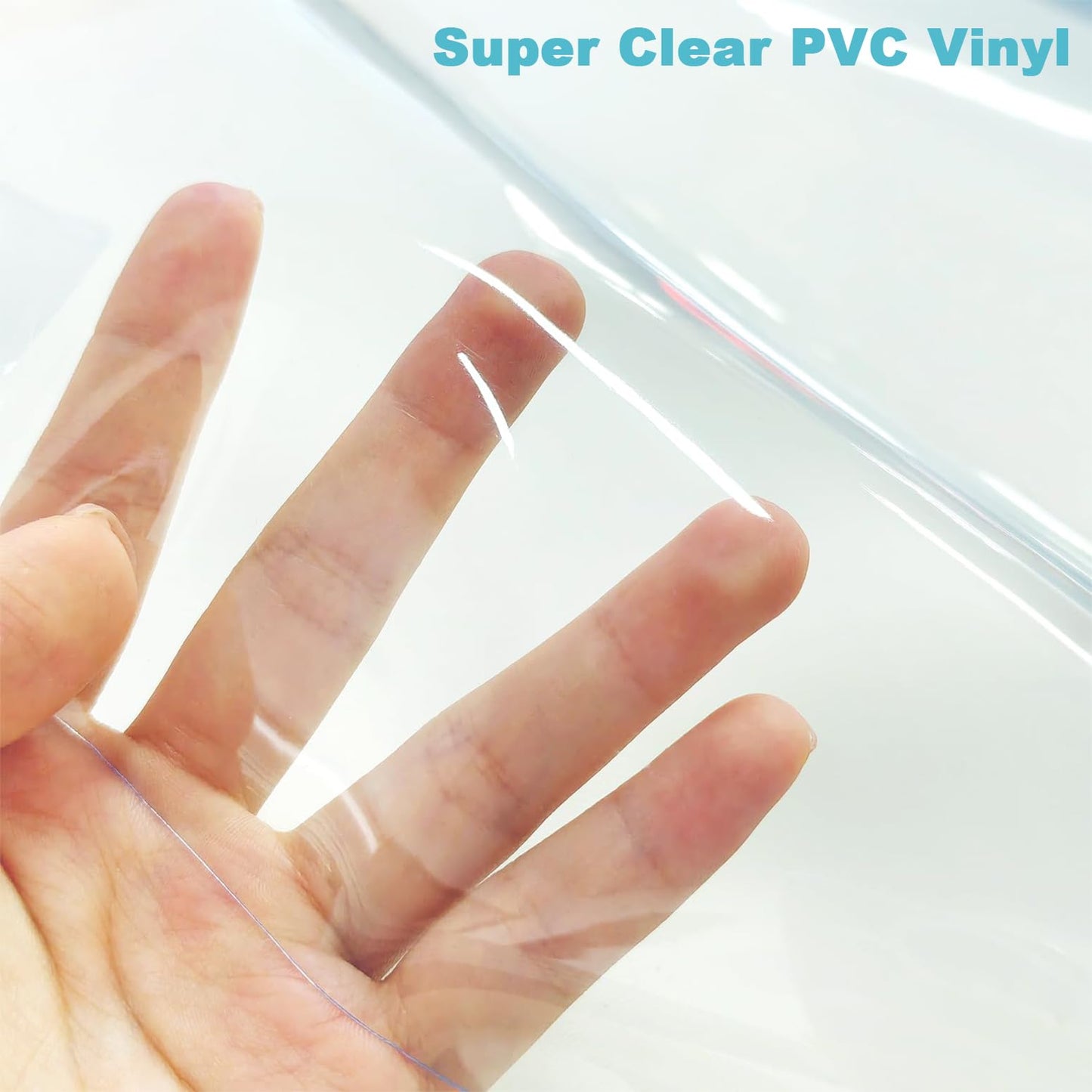 Clear Vinyl Sewing, Transparent PVC Vinyl Roll 15.7" x 48"(40cmx122cm) Super Clear Vinyl Sheets, 0.5 mm Waterproof Vinyl Fabric for Making Handags Bows, Bags and DIY Crafts